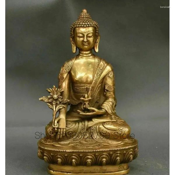 Figurine decorative Menla Buddha Staue Dragon Bhaisajya Copper