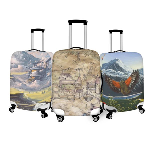 Accessories Scenery Pattern Travel Luggage Cover Protector Suitable for 18''32'' Inch Removeable Protective Suitcase Covers Zipper Trolley