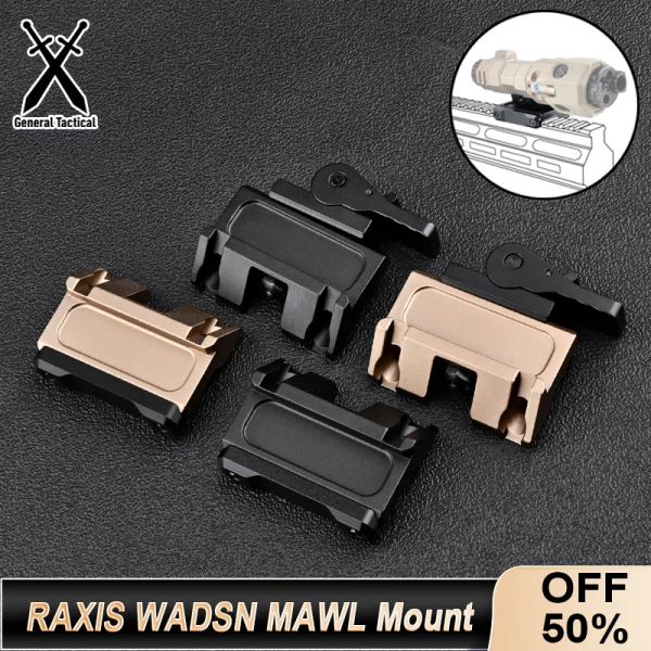 Escopos wadsn Raxis Base de montagem de metal da unidade para MAWL C1 Tactical Fast QD Alavafset Offset Airsoft Equipamentos de caça Acessórios a laser