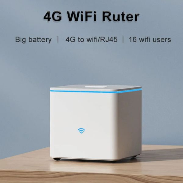 Router 4G SIM Card Router Batteria incorporata LTE CPE 16 Utenti WiFi RJ45 WAN LAN LAN Innovativo Portable Wireless Hotspot portatile WiFi