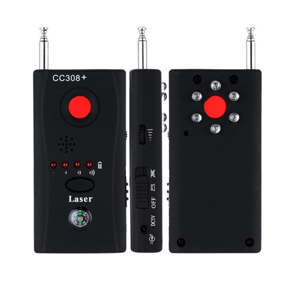 Câmeras multifuncionais CC308 Detector de onda de rádio detecção de sinal sem fio Lente de lente de lente de lente WiFi RF GSM Localizador de dispositivos