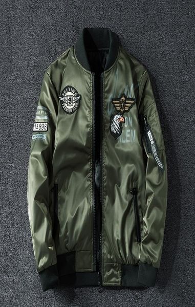 Jaqueta de bombardeiro de inverno masculino masculino militar badge moda lateral dupla desgaste de motocicleta juventude juventude grande tamanho 6xl 7xl 20124947540
