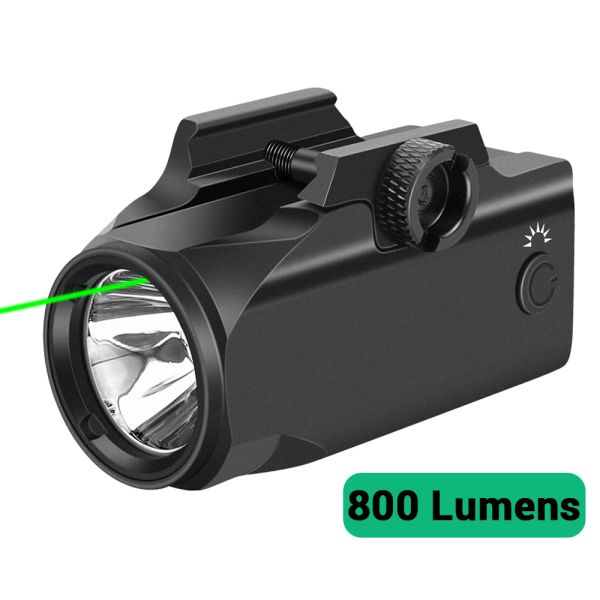 Scopi 800 lumens armi tattica pistola pistola torcia torcia fluire vede verde per laser per 2021 mm a caccia di pistola da caccia