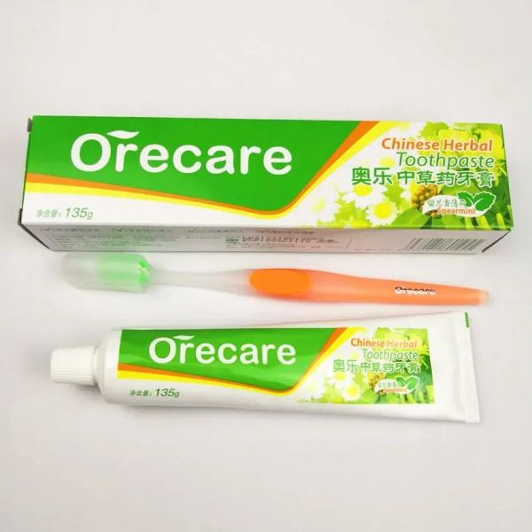 Cabeças chinesas de creme dental com dentes de ervas Spearmint sabor tianshi pasta de dente grande dentes de dentes grátis de dentes branqueadores