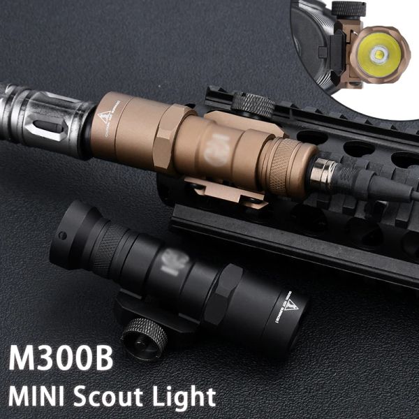 Scopes Tactical Airsoft M300 Surefir оружие M300B Мини -разведчик светлый белый светодиодный фонарик охотничьи