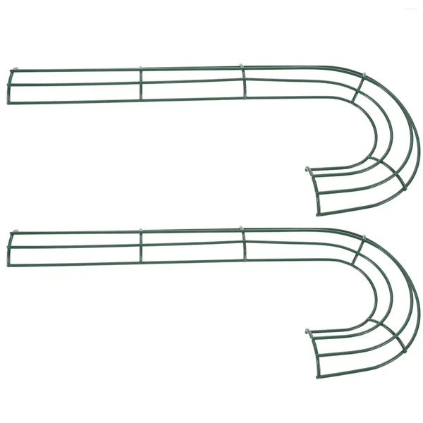 Dekorative Blumen 2 Stcs Grünes Dekor Weihnachtskranz Eisen Ringe Dekorationen Girlande Rahmenschleifen