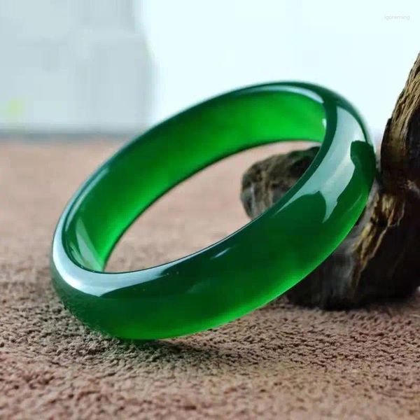 BANGLE IMPEROR brasiliano Imperatore verde Calcedony Bracciale femminile Girl di giada