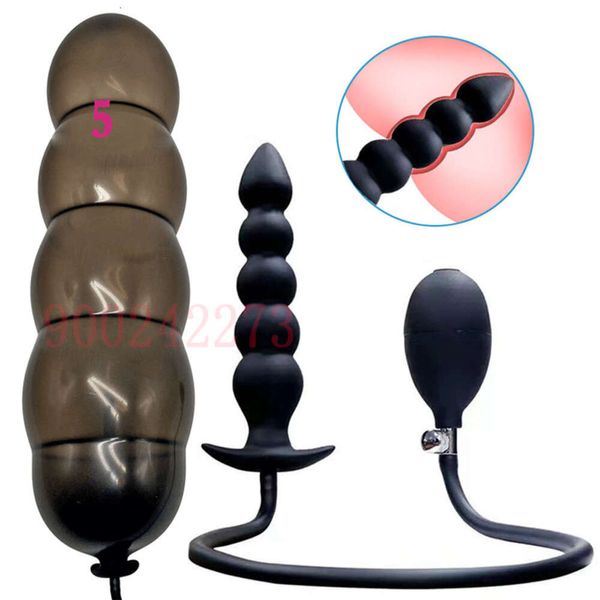 Super Long Inflado Anal Plug Plug Expansível Dildo Big Butt G Spot G-Spot Prostate Massage Anus Trainner BDSM Toys sexy para homens