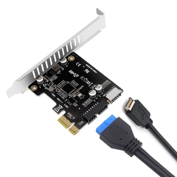 Schede PCIE a USB 3.0 Expansion Controller Card Tipo di scheda PCI Express Card 19 Pin PCIE 1 a USB 3.0 Hub Splitter Expansion Card