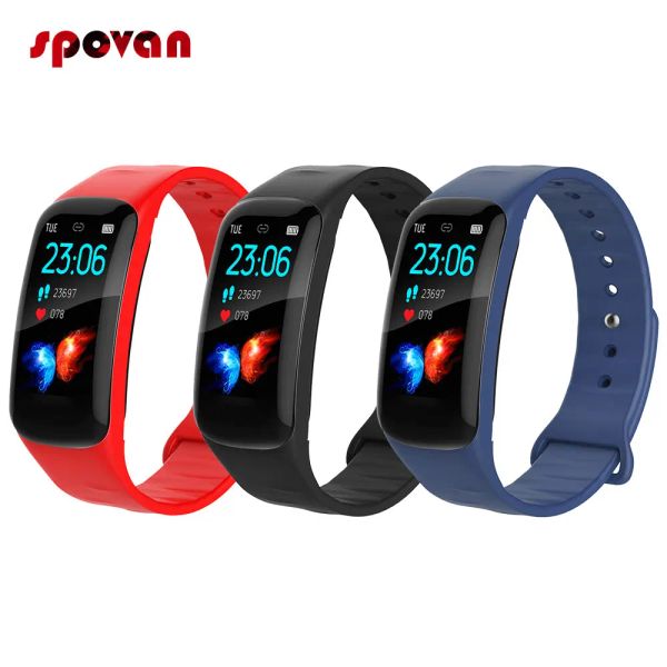 Bileklikler H29 Akıllı Bant 1.14 inç Ekran Fitness Tracker IP67 Su geçirmez bilezik kan basıncı kalp atış hızı monitörü PK MI Band 3