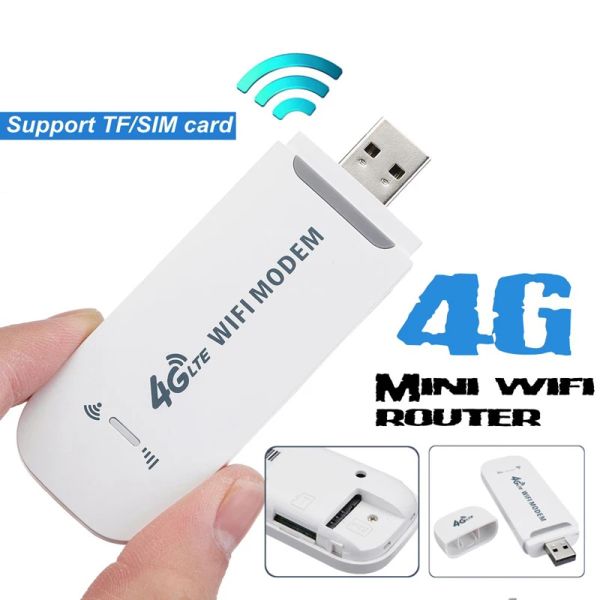 Yönlendiriciler Avrupa Afrika Asya Okyanusya Kilitli Kablosuz Yönlendiriciler Ağ Dongle Araba USB Mobil Modem 4G WiFi Hotspot Sim Kart Yönlendirici