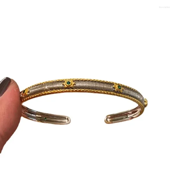 Bracciale europeo e americano smeraldo zircone antico braccialetto francese disegnato per donne nicchia di lusso lussuoso squisito