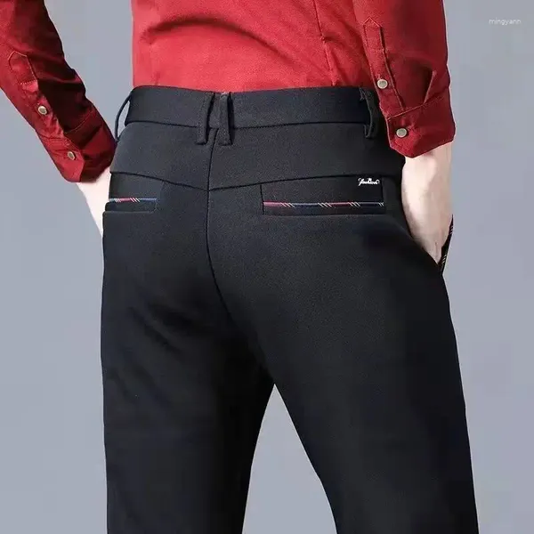 Calças de calças masculinas Classic Black Office Vester