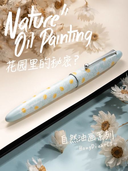 Ручки Hongdian C3 Metal Fountain Pen с металлической подарочной коробкой Creative Natural Oil Mession Series № 5 NIB EF/F Размер написания