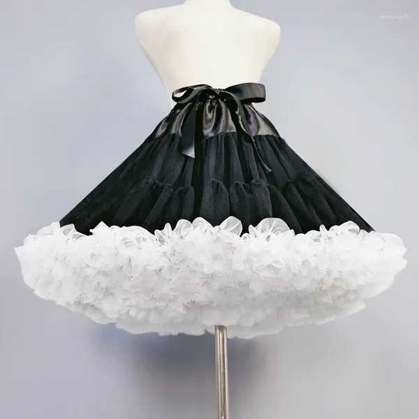 Röcke Lolita Knochenlosen Tutu -Kuchen Crinoline Ballett Tanzkleidung Puffy Prinzessin Petticoat Tüll flauschige Pettiskirts Carnival Party Unterdrückung