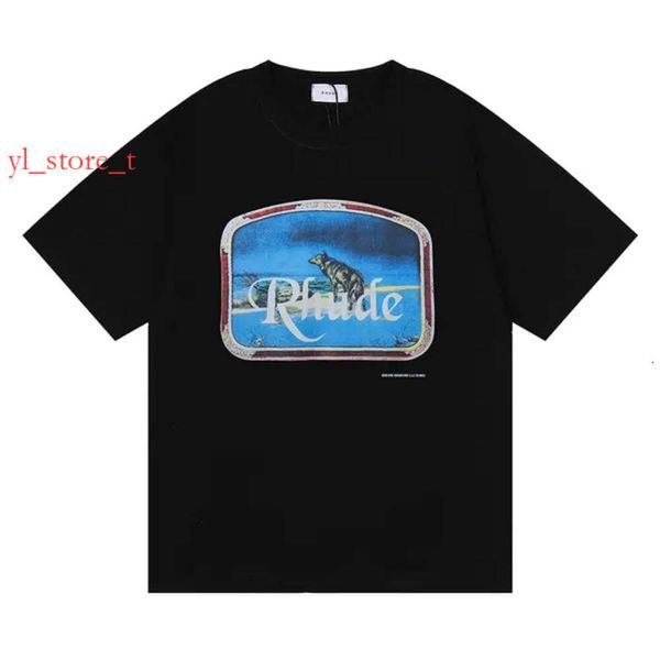 Homens tampas de luxo rhude t camisetas designer de skate masculino rhude luxury thirthigh qualidade clássico alfabeto masculino de camiseta de rua esportes de rua 2766