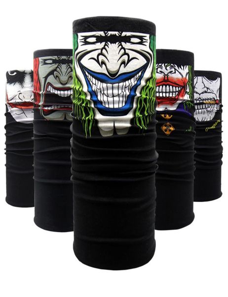 Film Clown Anime Schädel nahtloser Balaclava Magic Schal Heeewear Outdoor Sports Bandanas Männer Radfahren Wanderschalel Gitzer3459492