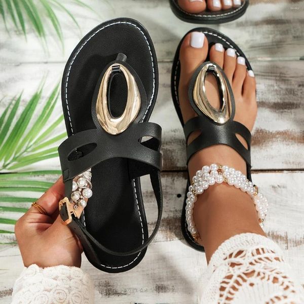 Sandalen Frauen Flats Flip Flops Sommer 2024 rutscht lässige elegante Frauenschuhe mit niedrigen Heels Luxus bequemes Weiß