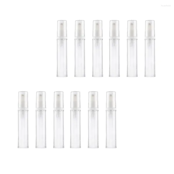 Speicherflaschen 12pcs leere Sprühflasche Sonnenschutzsprühgerät Fine Mist Press Pumpen Sie zufällige Düsenstil (5 ml weiß)