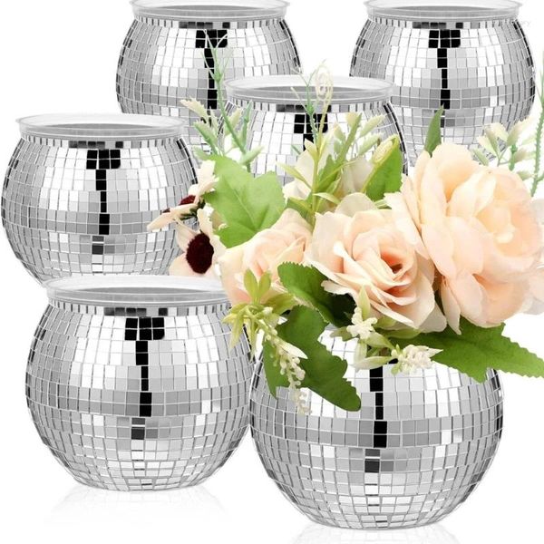 Vasos Disco Ball Flor Vased Planter Flowerpots para Centrões de casamento Decorações de salas de estar do quarto