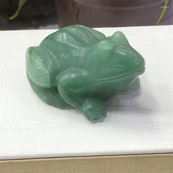 Figurine decorative Naturale Aventurine Aventurine Rana intaglio Cruciole Guarigione Reiki Feng Shui Decorazione per la casa Gift 1PCS