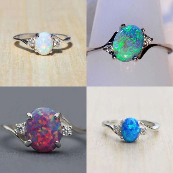 GEMSTONE BIG OPAL RINGS DONNE DONNE SOLITARE WEADING RINGHIERE GIETRI DI FASHITÀ VIDENTE E SADY DROP SHIV SY SY