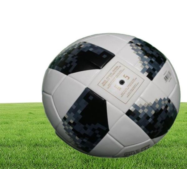 2018 Russia World Cup di alta qualità PU Soccer Soccer Dimensione 5 Office Football Ball Sport Outdoor Sport Balls FUT1712361