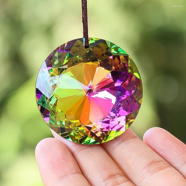 Decorações de jardim de 45 mm de pingente de cristal de natal pendurado decoração de suncatcher decoração de diamante lustre de vidro de flor cortado com diamante