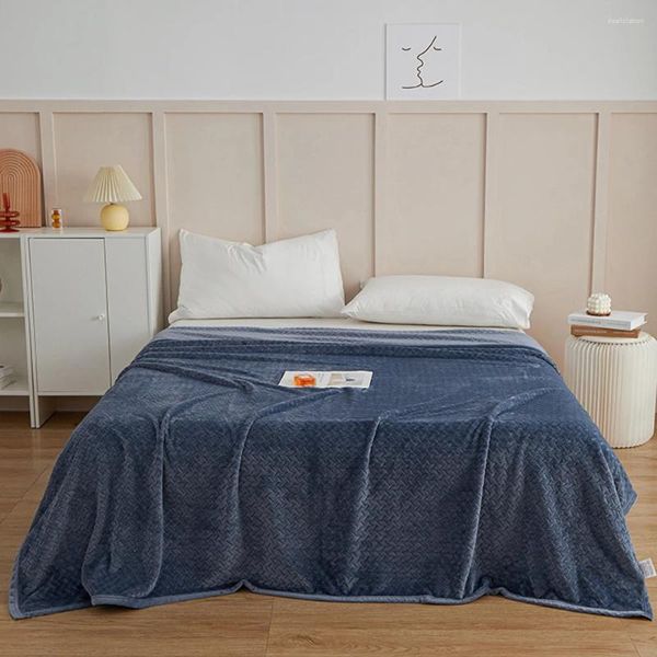 Decken verdickte Decke mit Weizenohrmuster tragbarer Windschutzplüsch für Couchsofa Bett