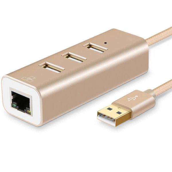 Cartões Adaptador Ethernet USB Hub USB 2.0 Adaptador de rede Hub para Win10/8/7/XP/Mac.OS.RTL8152 Chipset Realtek