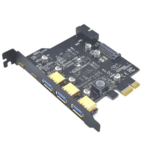 Adattatore Tipo C USB 3.2 Gen1 PCIE scheda Hub USB 3.0 PCI Express Board PCIE E USB 3 Multiplicatore adattatore USB3 3.1 Scheda di riser controller