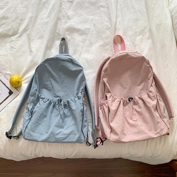 Bolsas escolares 2024 Nylon casual Bolsa feminina zíper juvenil Backpack Middle Corean Preppy Style Ladies ombro de venda inteira