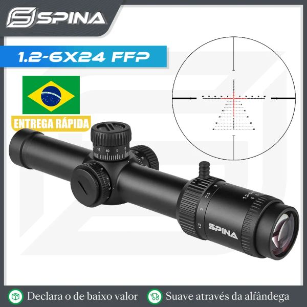 Scopes Spina Optics 1.26x24 FFP/SFP rot/grün beleuchtet 1/2 MOA Jagdgewehr Scope CQB -Gewehre .223 AR15 .308