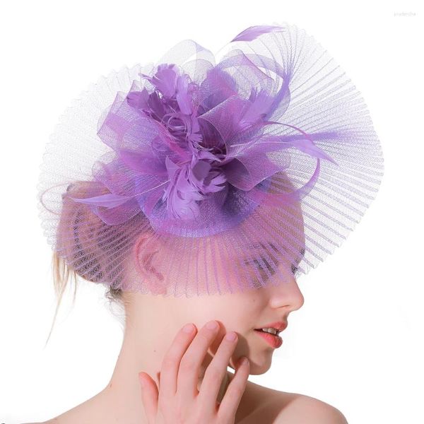 Bayanlar kokteyl şapkaları büyüleyiciler kadınlar için kafa bantları Düğün Partisi Meapwear Meet Peçe Süsleri Gelin Tüy Saçkopları Erişim
