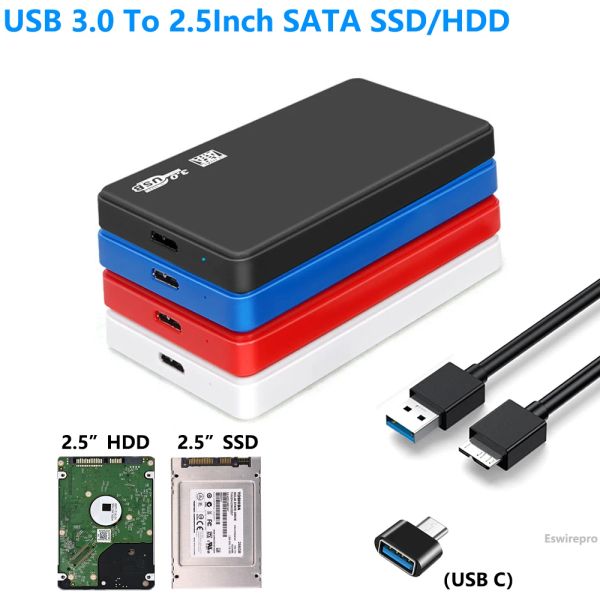 Gabinete USB 3.0 a 2,5 polegadas Caixa SATA HDD SSD Gabinete externo 5 Gbps Caixa de disco rígido para laptop PC Smartphone PS5 Case HD externo