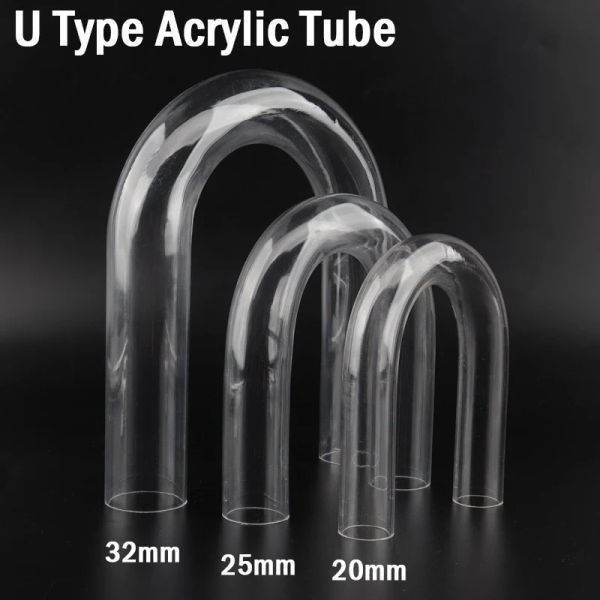 Аквариумы O.D 20 ~ 32 -мм аквариум -аквариум аквариум аквариум Ushape Air Tube фитинги прозрачные уборные акриловые трубы фитинги из плексигласа локоть разъем локоть