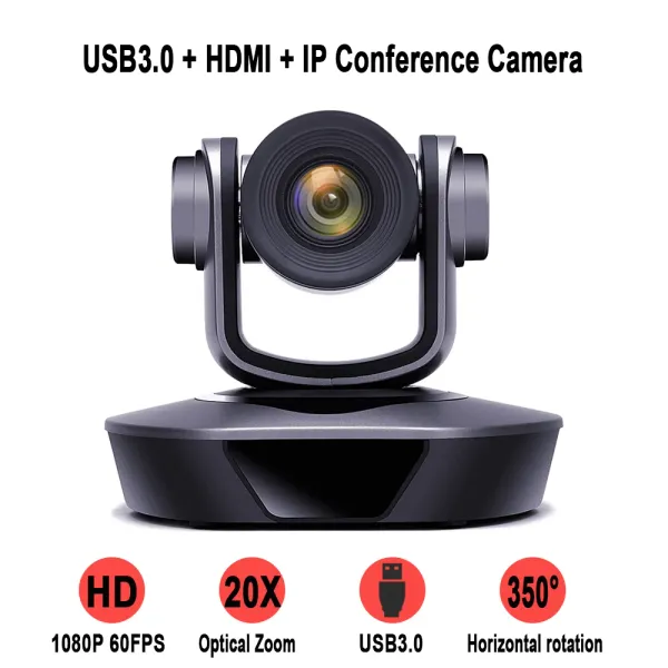 Lente 1080p 60fps USB3.0+HDMI+IP PTZ Video Conference Câmera de conferência 3x 10x 12x 20x Zoom H.265 para atender a Telemedicine Remote Ensthing