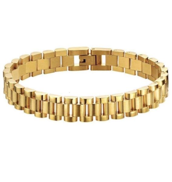 Jóias Dylam no MOQ Luxury Watch Strap 18K Gold Plainls Soeel Jewelry Bracelet para homens e mulheres52927681586704