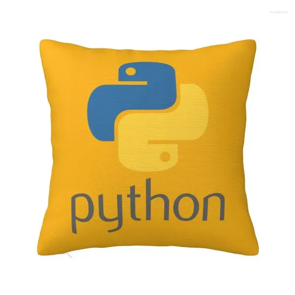 Copri di simbolo Python programmatore di cuscini per il codificatore di programmazione per sviluppatori di computer divano cuscino quadrato