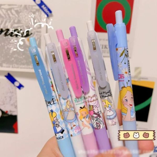 Stifte 36 PCs/Los Kawaii Princess Press Gel Pen niedlich 0,5 mm schwarze Tinte Signature Stifte Werbegeschenke Schreibwarenschule Vorräte