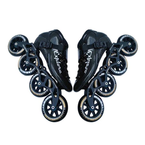 Skates Inline Roller Patenler 4 Tekerlekler Sline Hızlı Paten Patinler Büyük Buz pateni bıçak hız paten ayakkabı spor yarış çocukları yetişkinler karbon f