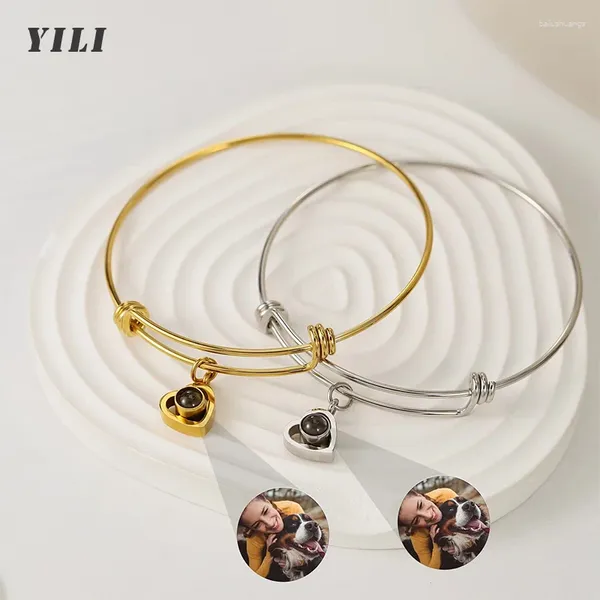 Braccialetti PO personalizzati per donne per le donne ragazze incise incisa in acciaio inossidabile inossidabile regali del cerchio personalizzato