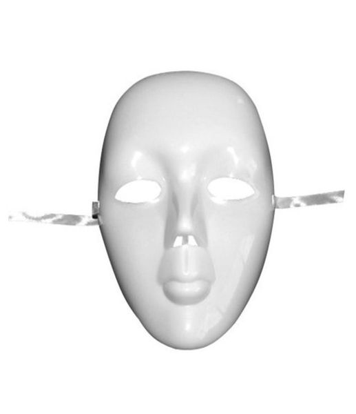 Boutique neuer schöner Plastik Blank Weiß Full Face weibliche Maske für Kostümparty Prom6289842