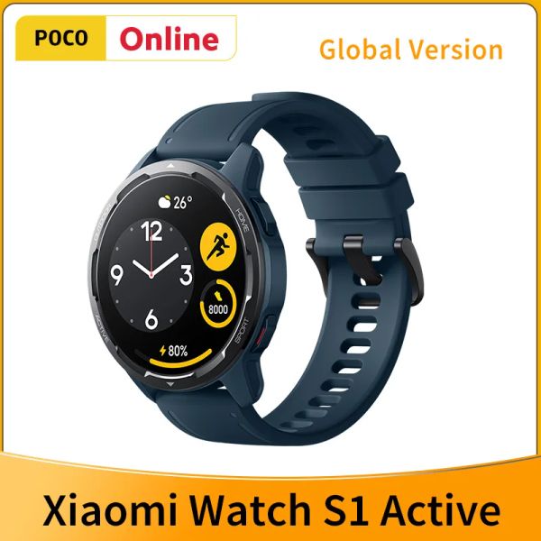 Микрофоны Xiaomi Mi Watch S1 Active Global Version Smart GPS GPS -кислород 1,43 дюйма Amoled Display Bluetooth 5.2 Телефонные звонки Умные часы