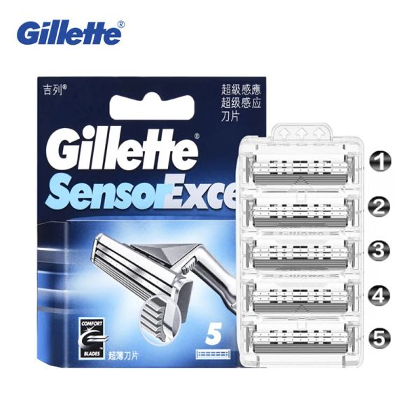 Sensore giilla di rasoio Excel Razor Blade Rashing Blade Doppio strato Sostituire le teste per il sensore maschile Excel Razor e Vector 3 Shaver