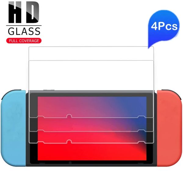 Jogadores 4pcs vidro temperado protetor para Nintend Switch Lite Screen Protector Film para Nintendos Switch ns OLED Switch Acessórios