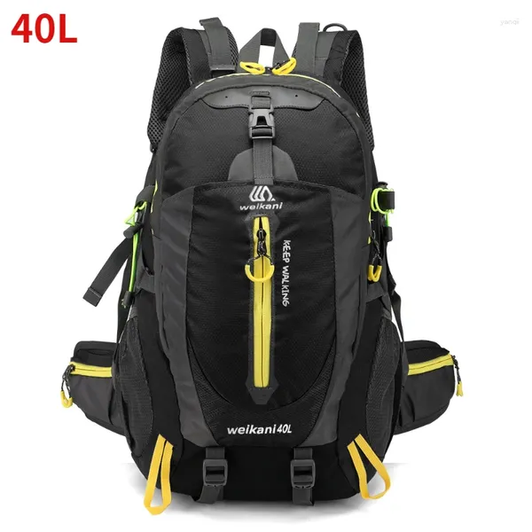 Mochila 40l Sports Outdoor Men Montanhista Saco de montanhas de mochilas da estrada Rucksack Salbing à prova d'água