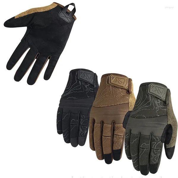 Guanti ciclistici che tirano tattici sport alpinismo all'aperto e protezione protettiva - Black Wolf Brown Ranger Green