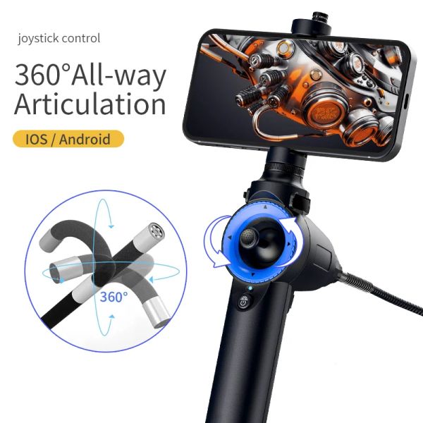 Câmeras 6,2mm 5,0mp Direção de 360 graus Borescopo Industrial Endoscópio Câmera de inspeção para iPhone Android Smartphone