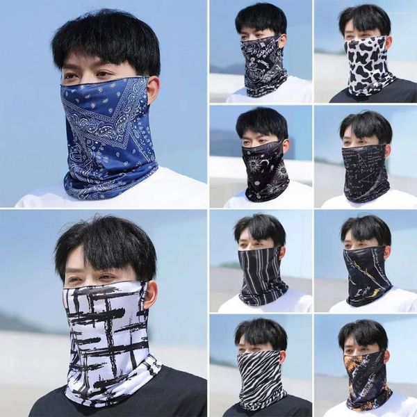 Eşarp Elastik LCE Silk Bandana Anti-UV Asılı Kulak Nefes Alabası Kapak Eşarp Serin Erkekler Kadınlar